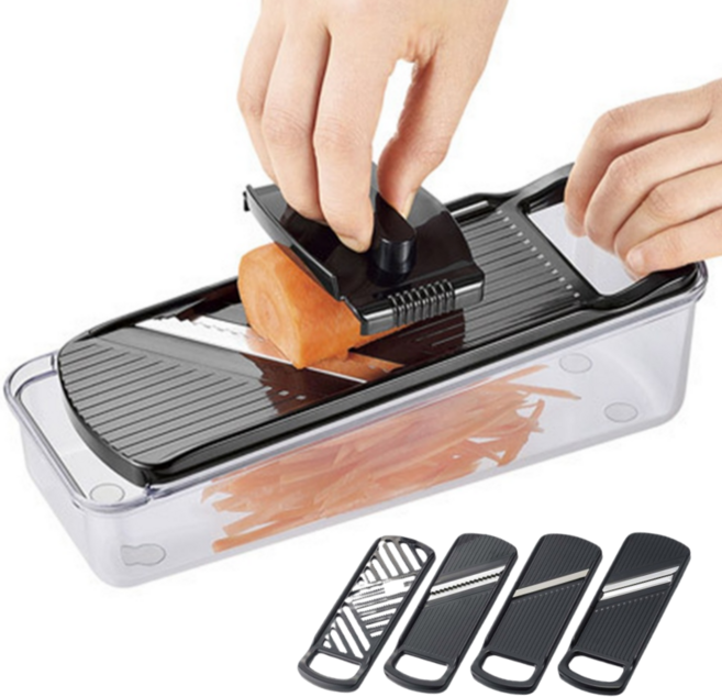 럭키라이프 세이프키친 손안다치는 안전한 프리미엄 채칼 슬라이서 4종 세트, 1개, 블랙