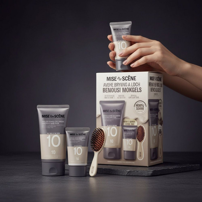]미쟝센 살롱10 펩타이드리페어 헤어밀크 150ml+50ml+살롱브러시, 1개, 200ml