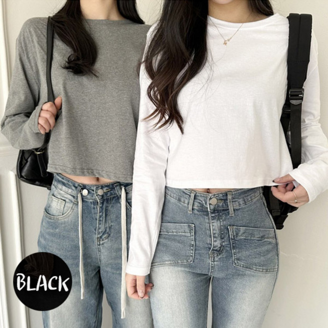 11컬러!봄/간절기티셔츠 20수세미크롭긴팔티JCT 국내제작 탄탄한면에 청바지에 티하나로 코디완성