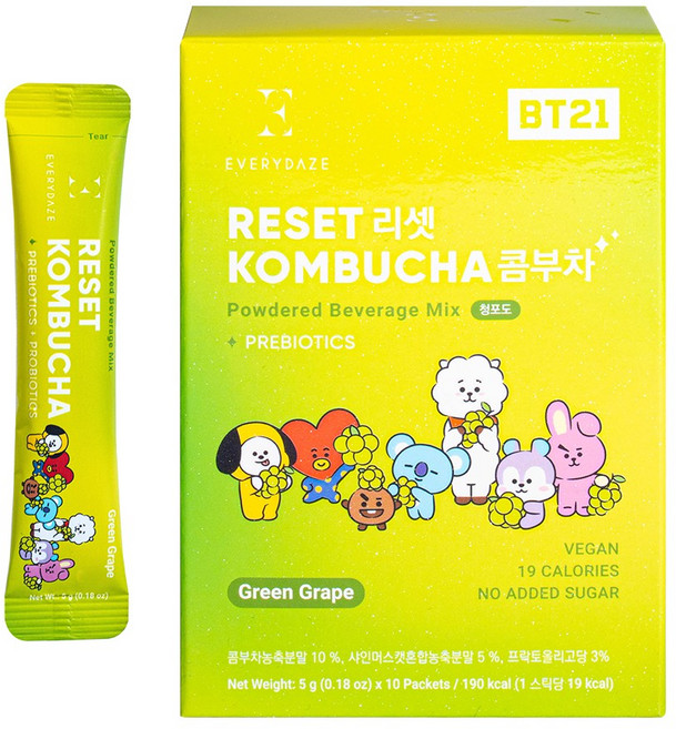 에브리데이즈 리셋 콤부차 청포도, 5g, 10개