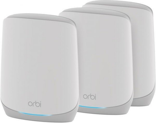 넷기어 Orbi 전체 홈 트라이 밴드 메시 WiFi 6 시스템(RBK753P) – 2개의 위성 확장기가 포함된 라우터 - 최대 7 500평방피트 범위 75개 장치 AX520 111, AX3000