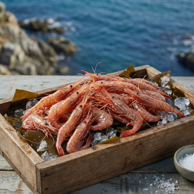 [다정한수산] 당일산지 산소포장 횟감 독도산 활 새우, 1개, 활 도화+활 꽃새우 (혼합) 1kg (40-60미)