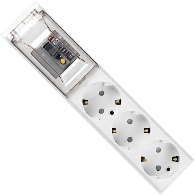 이어지다 고용량 누전 차단기 멀티탭 3구 OSN323, 800cm, 하얀색, 1개