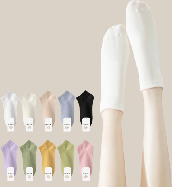 [10개1세트] 뷰티 여성 면 양말 순면 무지 단목 양말 10켤레