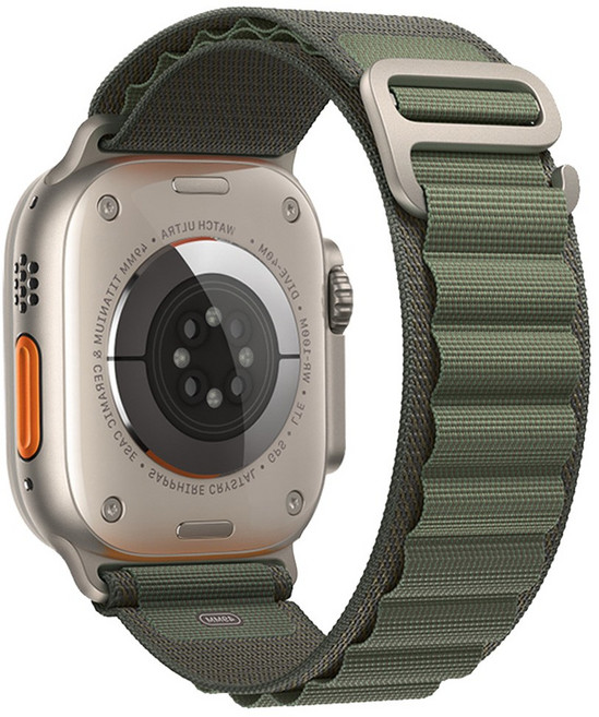 Fegwilde 애플워치 울트라 1/2/3 호환 스트랩 나일론 스포츠 알파인 루프 11 10 9 8 7 3 SE 1/2/3 38/40/41/42/44/45/46/49mm 밴드, 녹색