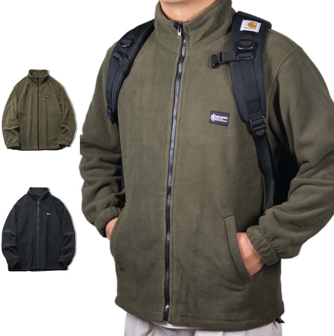 SMOPIG 남성 여성 베이직 플리스 자켓 남자 후리스 집업 자켓