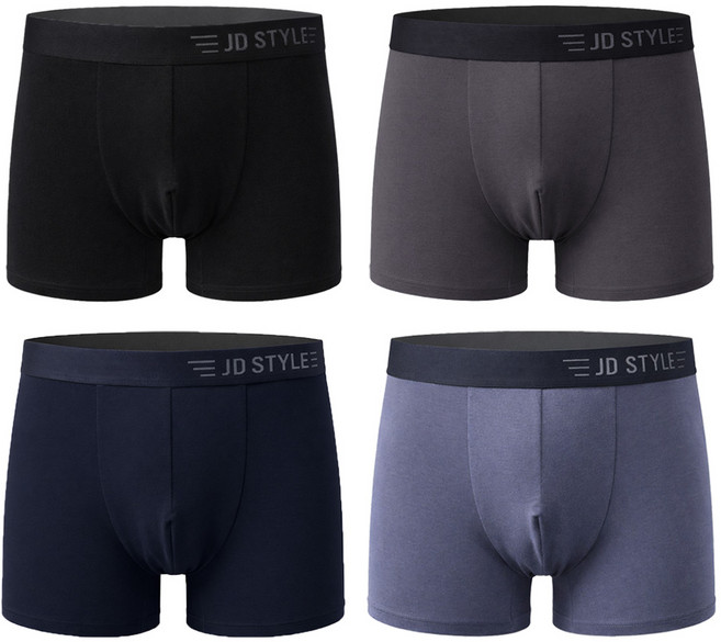 제임스딘 남성 아웃밴드 순면드로즈 사각팬티 4매입