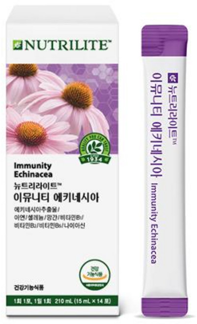 암웨이 뉴트리라이트 이뮤니티 에키네시아 14포 면역케어 아연 망간 비타민 건강기능식품, 1, 15ml