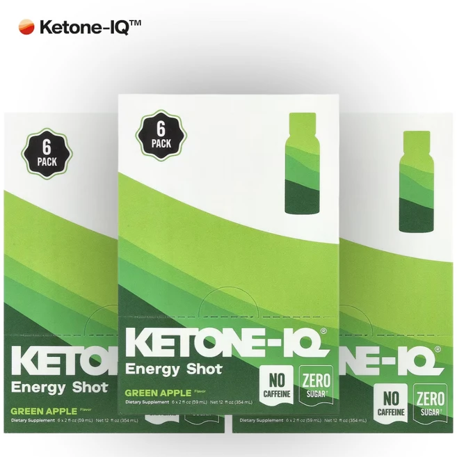 케톤 Ketone IQ 에너지 슛 그린 애플 카페인 프리 59ml 6병 3개 - 쿠팡