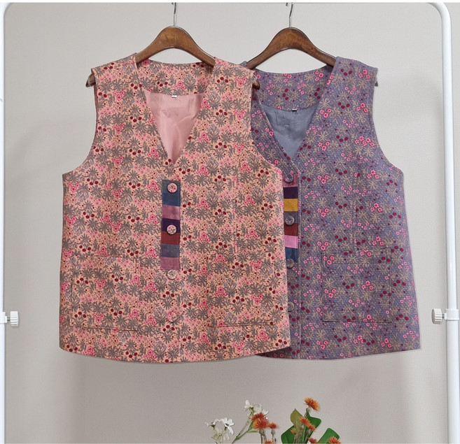 [퀸즈맘J]봄 가을 면조끼 70대 80대 엄마 할머니 생활한복 어버이날 추석선물 빅사이즈