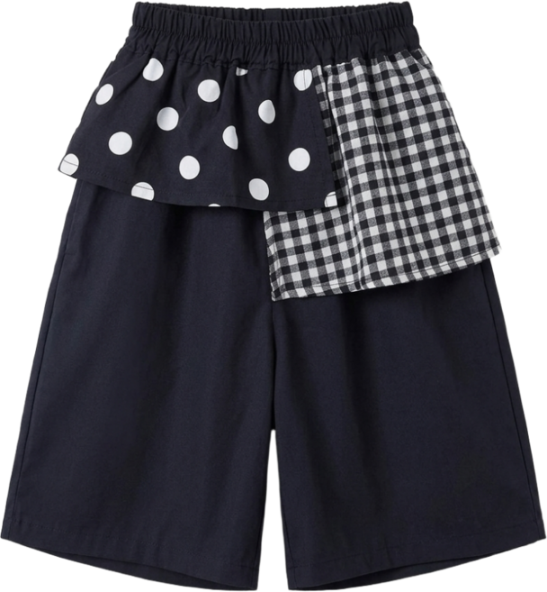 유 아동 여아 봄가을 체크 레이어드 팬츠