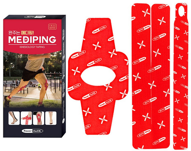 파워풀엑스 메디핑 완주테이핑 레드, 1개, 18개입