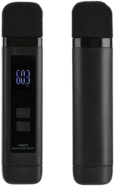 TA657A 소음 측정기 디지털 데시벨 감지기 충전식 볼륨 테스터 사운드 30-130dB 타입-C 인터페이스, 01 Black