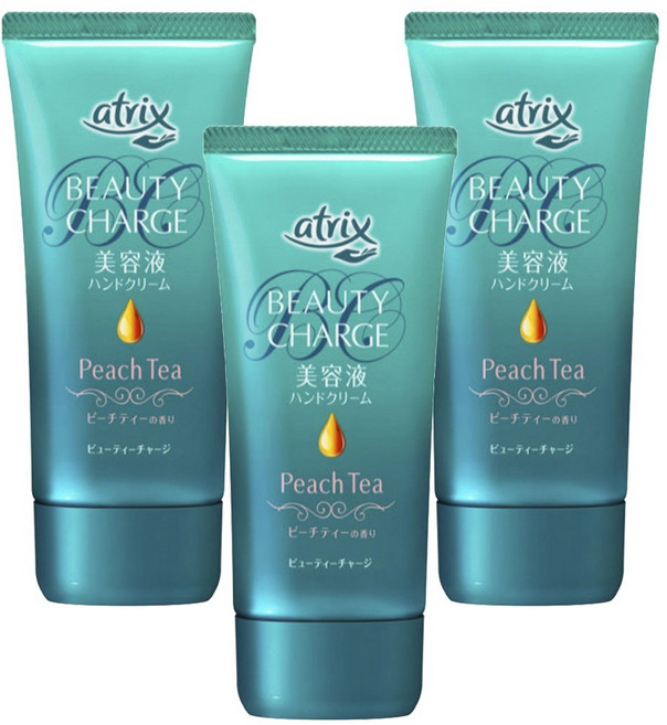 Kao Atrix 카오 아트릭스 일본 뷰티 차지 피치 티 복숭아향 핸드 크림 80g 2팩, 3개