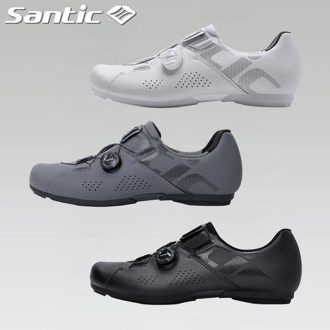 산틱 자전거 신발 평페달 슈즈 운동화 ETIE 다이얼 MTB 로드 TZS25058, 43, 화이트 TZS25058W