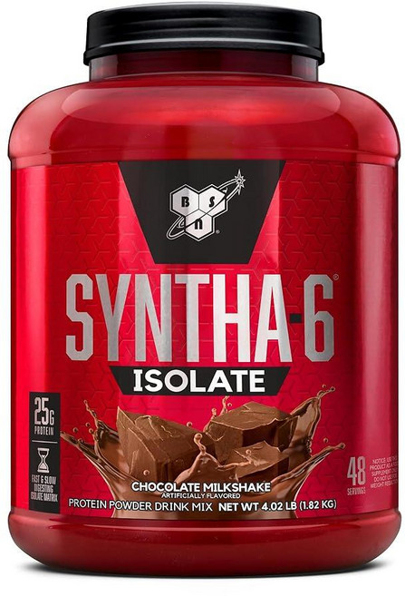 BSN 신타6 아이솔레이트 프로틴 파우더 드링크 믹스 초콜릿 밀크셰이크 1.82kg(4.02lb), 1.82kg, 1개