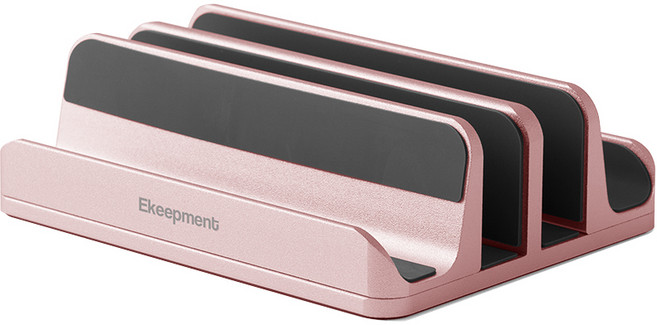Ekeepment 맥미니 맥북 아이패드 노트북 태블릿 알루미늄 세로 수직 클램쉘 거치대 스탠드, Pink, 1개