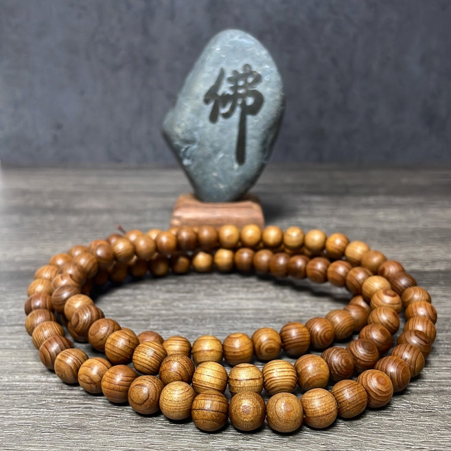 108염주 불교 나무 염주 팔찌 10mm 소원성취 108배, 1세트, 애백나무