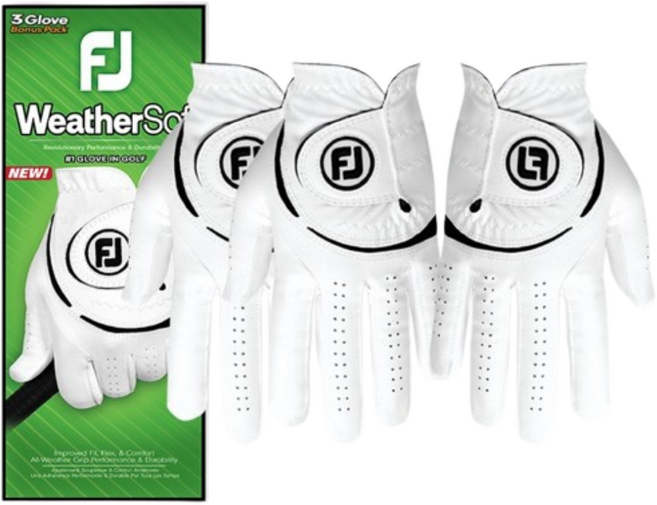 [3장1세트] 풋조이 여성 NEW 웨더소프 레볼루션 양손 골프장갑 Weather Sof, 66489 화이트, 3개