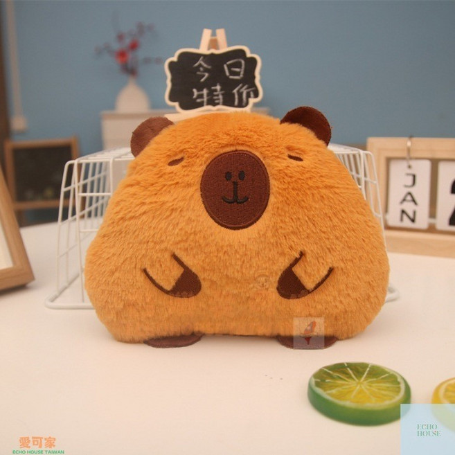 【新款可抽拉】台灣出貨 精品卡皮巴拉網球毛絨公仔 娃娃機公仔 高端禮品毛絨玩具, 卡皮巴拉坐, 1個, 8吋
