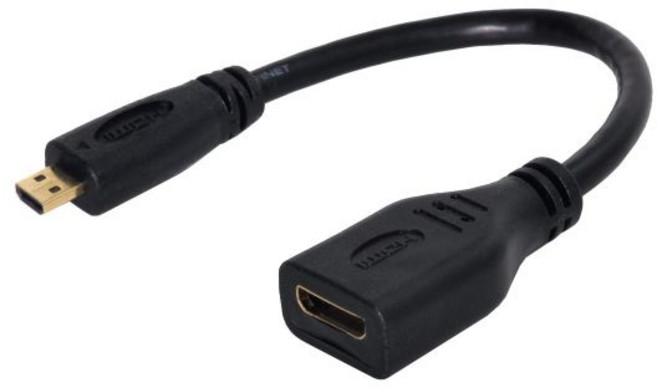 Zihan-CY D 타입 마이크로 HDMI 1.4 수-미니 암 c형 연장 케이블 노트북 PC HDTV 10cm, 01 기타 (ae˚) frequ, 1개