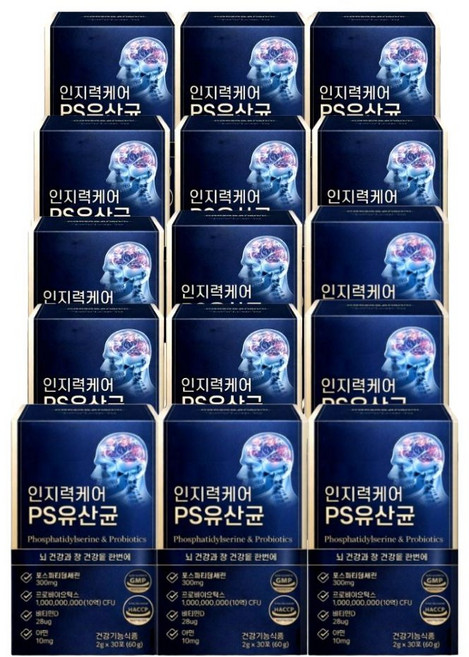 PS유산균 포스파티딜세린 장&뇌 유산균 식약청인증/ 15박스구매시 위바이옴 두뇌엔 닥터PS 70 정품 증정, 15개, 30회분