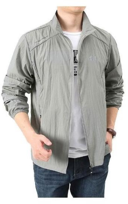 防曬外套 冰絲涼感 防風外套 男生 大尺碼 戶外 徒步登山 釣魚服 輕薄透氣 寬鬆 運動外套 立領 抗UV 工作遮陽