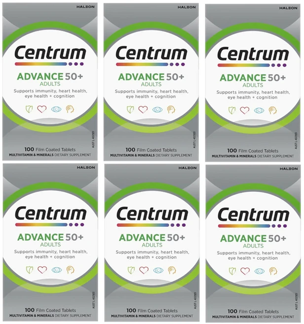 센트룸 실버 어드밴스 50세이상 맨 우먼 종합 멀티비타민 미네랄 100정X6, 100정, 6개 - 쿠팡
