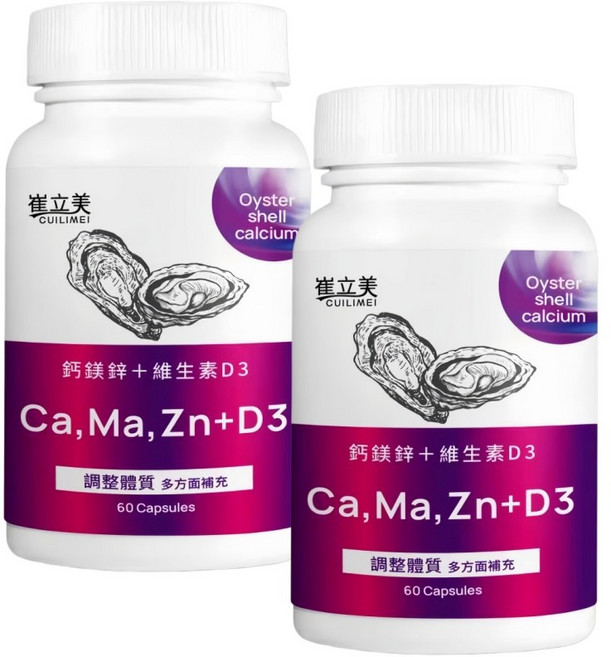 崔立美 鈣鎂鋅+維生素D3, 1個, 60顆