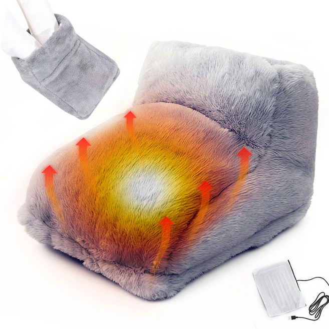 Garrl USB 발 온열기 전기 발온열기 다용도 전기 온열 발난로 분리 세탁 가능 하이탑 디자인, 그레이