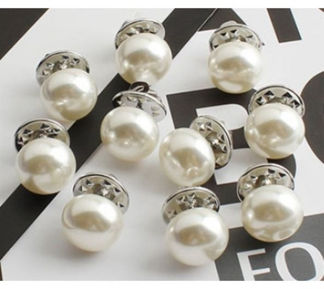 매너 브로치 여밈 단추 오픈 방지, 1개, B102. 화이트 진주 10개입