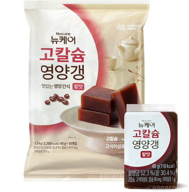 대상Welllife 뉴케어 고칼슘 고식이섬유 영양갱 영양 간식, 1.2kg, 1개