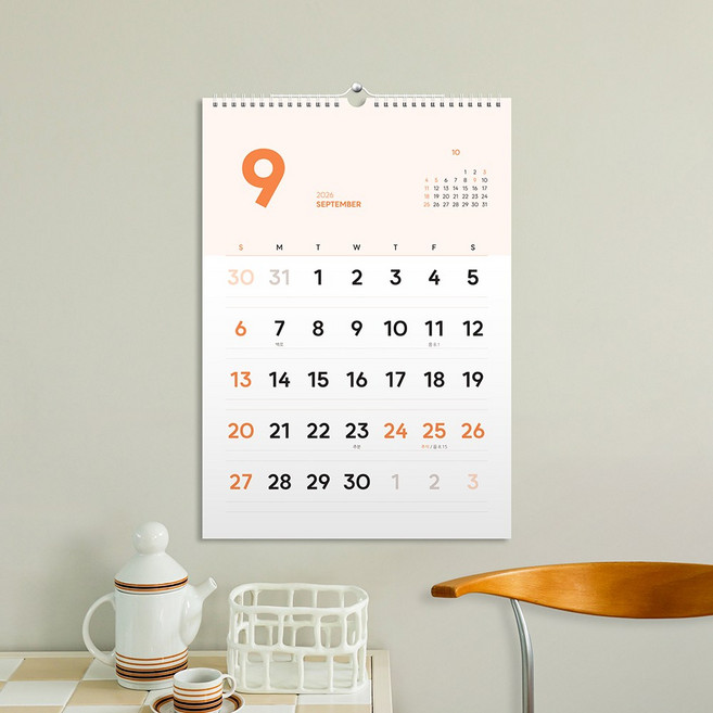 2026년 달력 비기닝 벽걸이 대형 26년 인테리어 큰 음력 절기 옛날달력 캘린더, 1개, 1단 / 컬러