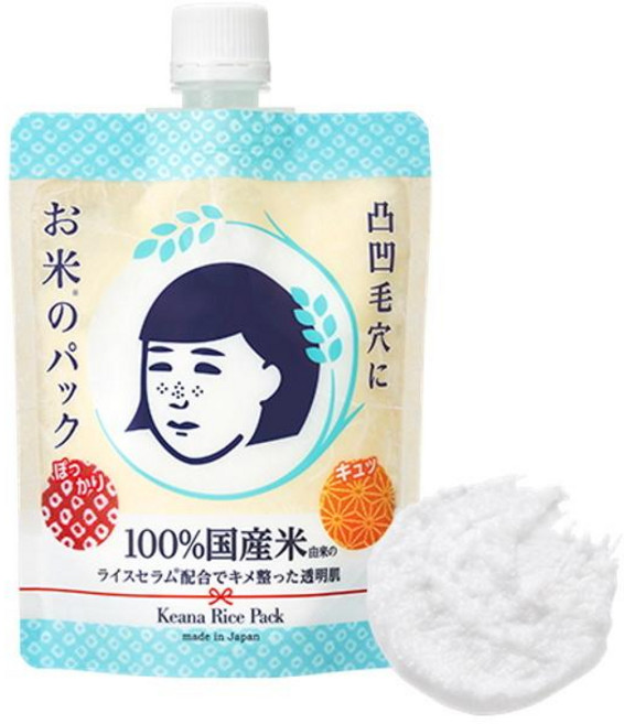 石澤研究所 毛穴撫子 日本米精華水洗面膜 170g, 1個