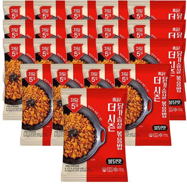 흑닭 더 시즌 닭가슴살 볶음밥 불닭맛 저당 볶음밥 200g, 20개