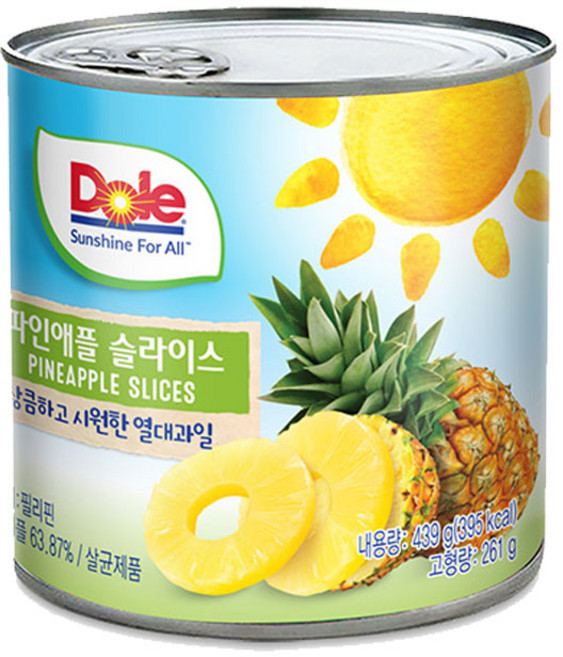 Dole 파인애플 슬라이스, 439g, 24세트