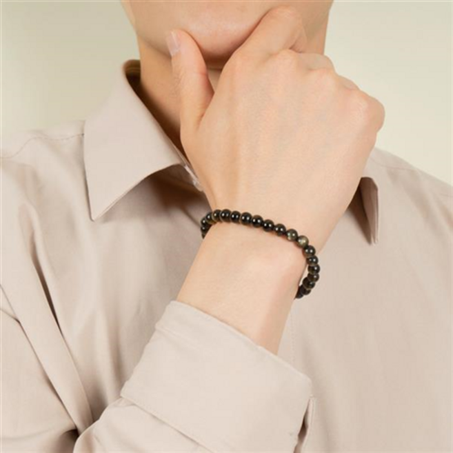 미니포커스 남성 패션 유광 6mm 원석 팔찌 14
