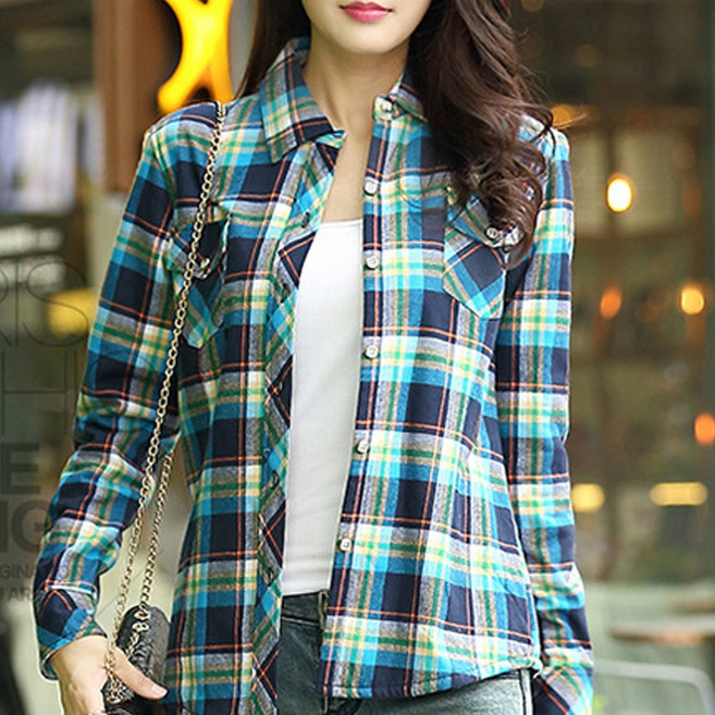 별천지 여성남방 여성셔츠 여성 체크 남방 셔츠 블라우스 면 봄 가을 겨울 의류