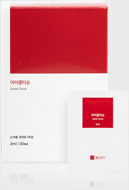 빨간상자 아이클티슈 눈꺼풀세정제 눈청결제, 1개, 30매입
