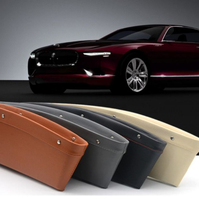 레모토 차량용 사이드 포켓 자동차 틈새 수납함 차량용품, 블랙, 1개