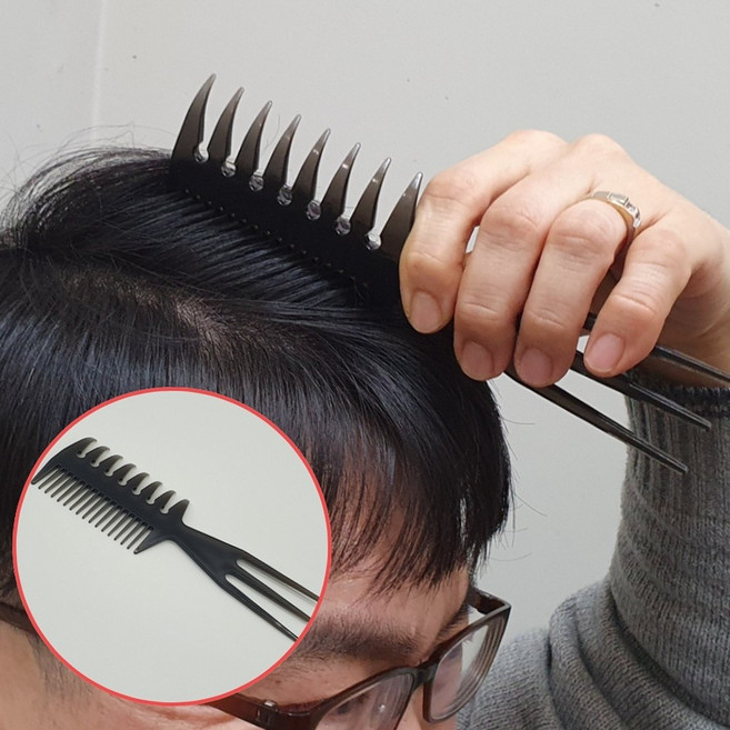 남자 바버샵 헤어 스타일링 3way 포마드빗 가르마 브러쉬, 1개, 상세페이지 참조