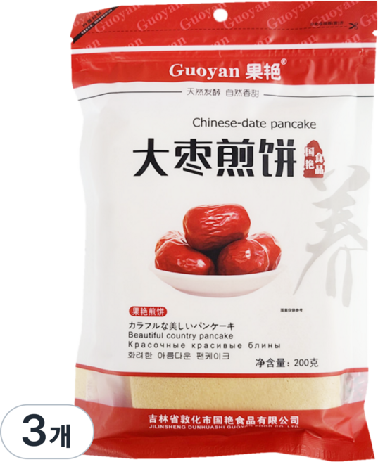 [천천중국식품]소만장 대추 전병 200g*3ea 3개입/상세페이지 내용충족시 사은품증정, 600g, 1개