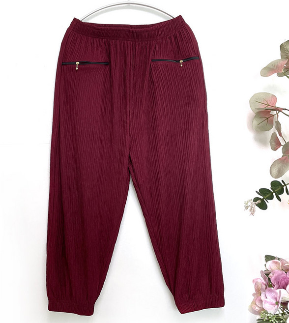 국민할매 할머니옷 봄가을 후꾸르 플리츠 지퍼 시보리 몸빼바지[HW-1304] 춘추복 요양원옷 밴딩바지 일바지