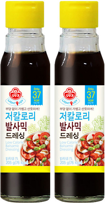 오뚜기 LIGHT JOY 저칼로리 발사믹 드레싱, 205ml, 2개