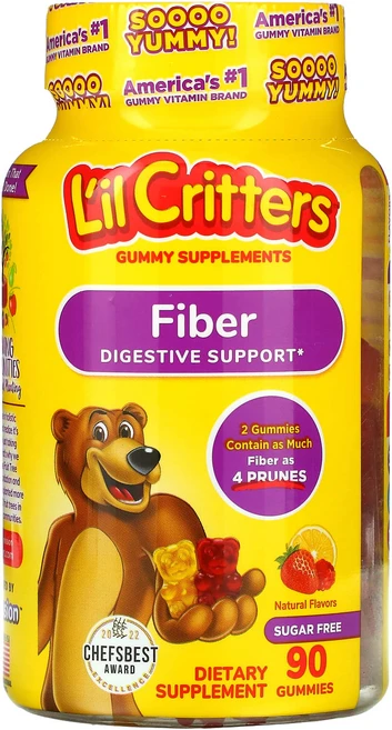 L'il Critters 섬유소 소화 지원 천연 향료 3g 구미젤리 90개(구미젤리당 1.5g), LilCritters섬유소소화지원천연향료3g구미젤리90, 1개 - 쿠팡