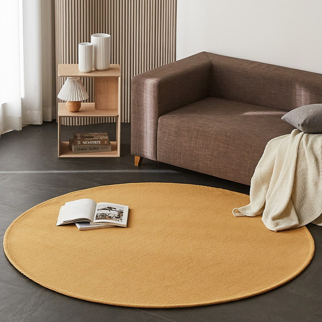 파미르 사계절 거실 원형 라탄룩 러그 카페트 워셔블
