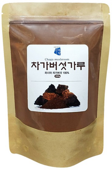 러시아 시베리아산 100% 순수 차가버섯 추출분말 가루, 1개, 200g