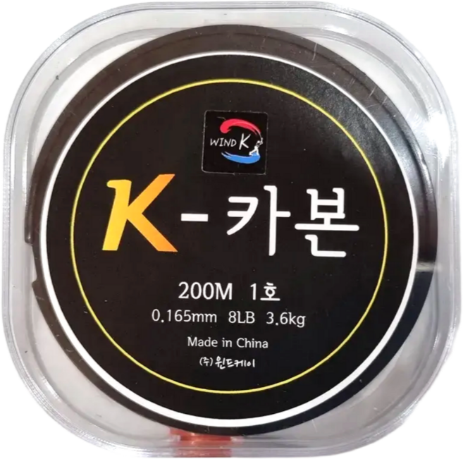 카본줄 케이카본 낚시줄200미터 독일원사 바다낚싯줄 원줄 목줄, [1 호], 1개, 투명