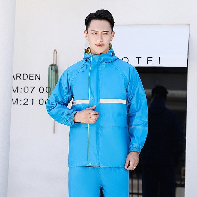 카무플라주 바이크 레인코트 상하의세트 바이크비옷 바이크우비 바이크우의 방수복 오토바이옷 오토바이우비 자전거비옷 상하의 우비세트, 스카이블루