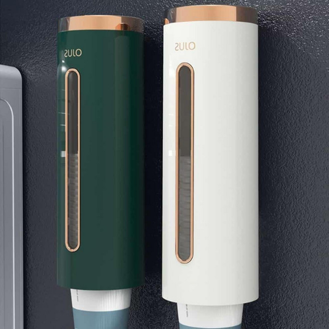 컵홀더 디스펜서 벽부착 종이컵 수납 사무실 카페 거치대, 1개, 사라가게 종이컵 디스펜서 딥그린